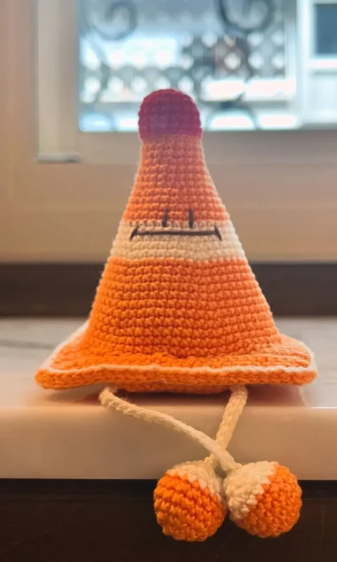 Fun Traffic Cone Free Crochet Pattern.webp