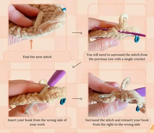 Back Post Single Crochet