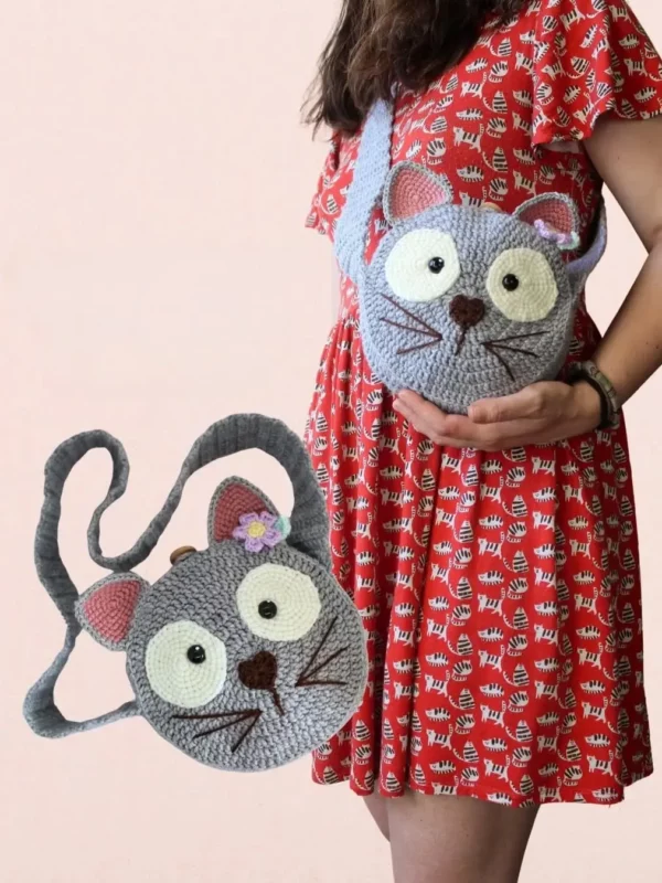 Cat Shaped Bag Free Crochet Pattern