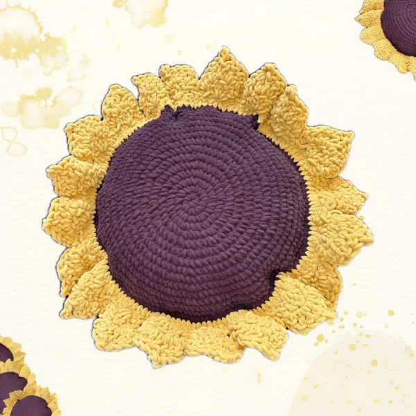 Sunflower Pillow Free Crochet Pattern