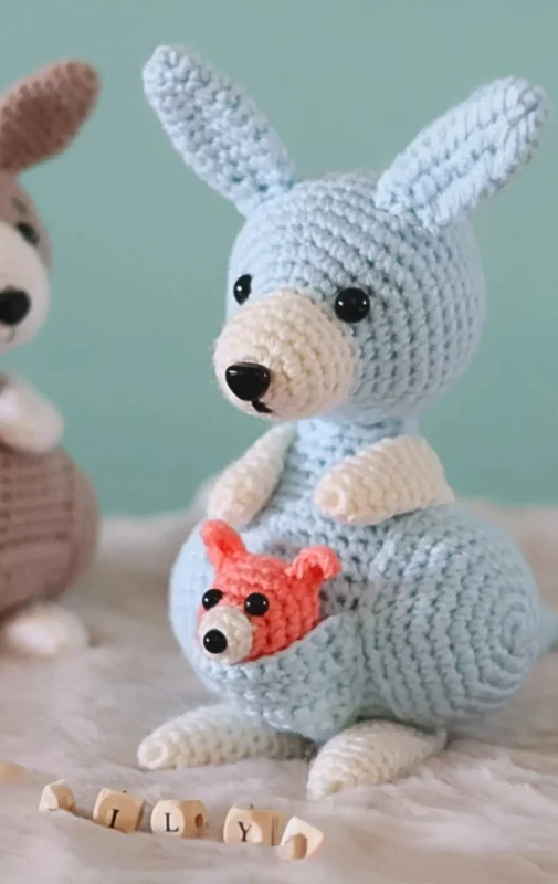 Amigurumi Kangaroo with Baby Free Crochet Pattern