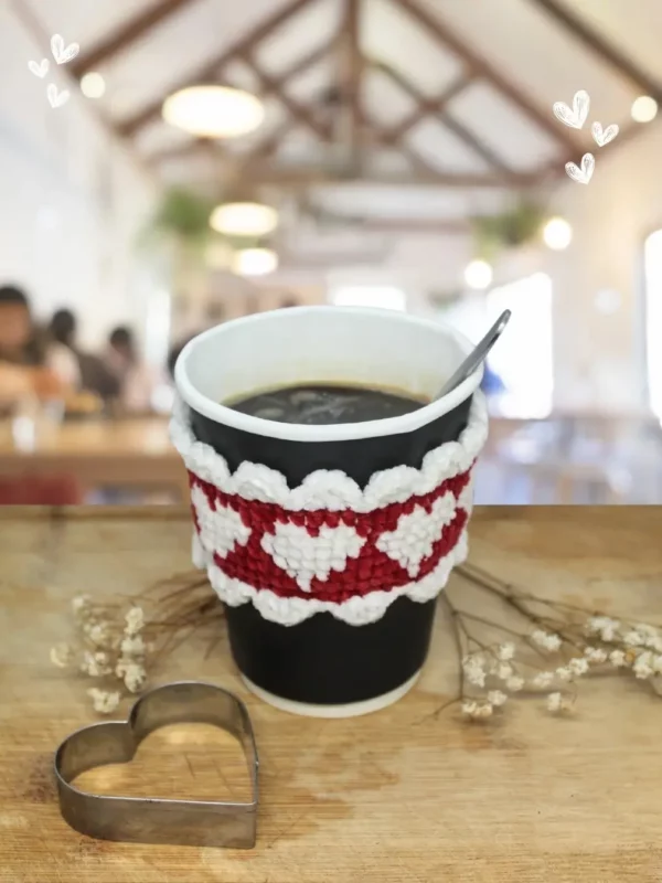 Valentine Heart Mug Cozy Free Crochet Pattern