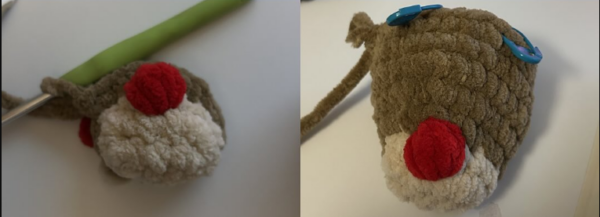 On row 7 leave 2 stitch markers on st 16 and 21