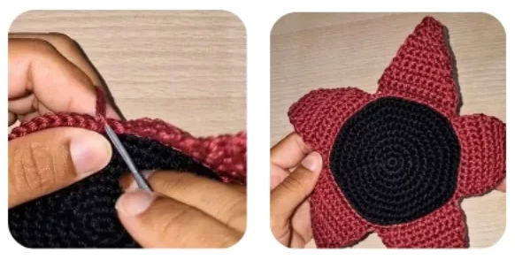 Repeat until you have 5 petals.