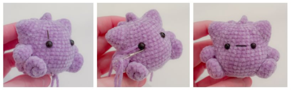 add dimension to the plush shape the eyes