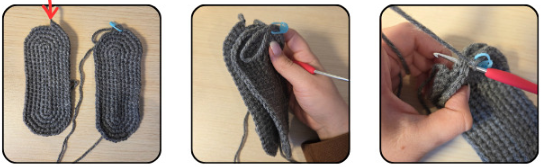 Crochet both pieces together