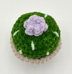 Sew the flower to the top of the cactus.