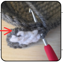 Do not crochet into the white