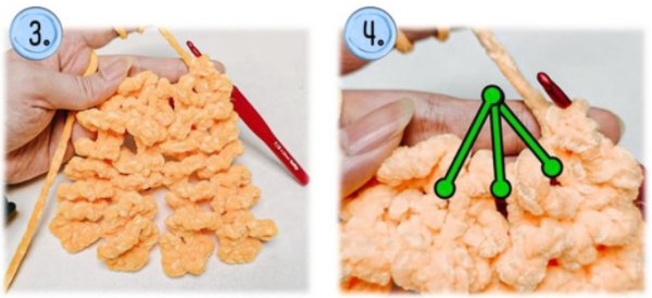 Crochet along the edge continue