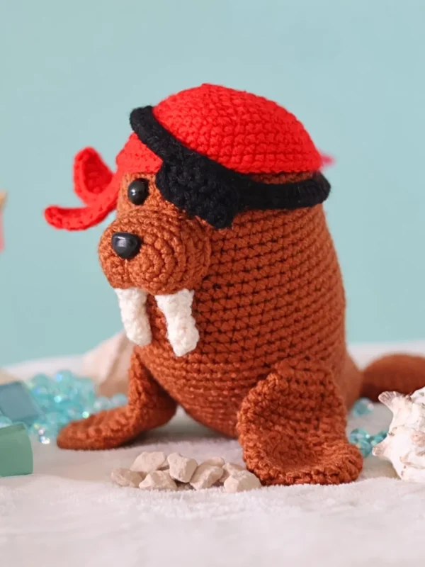 Tusked Pirate Walrus Amigurumi Free Crochet Pattern