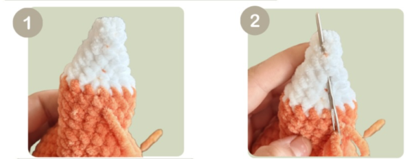 How to form tail, step 1 and 2.
