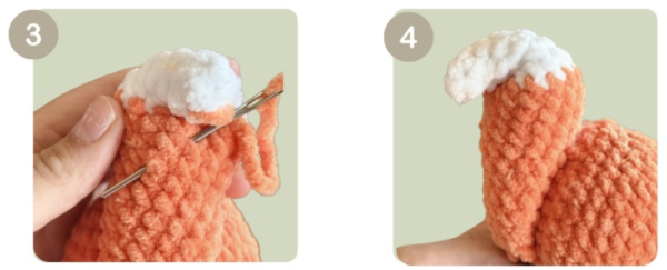 How to form tail, step 3 and 4.