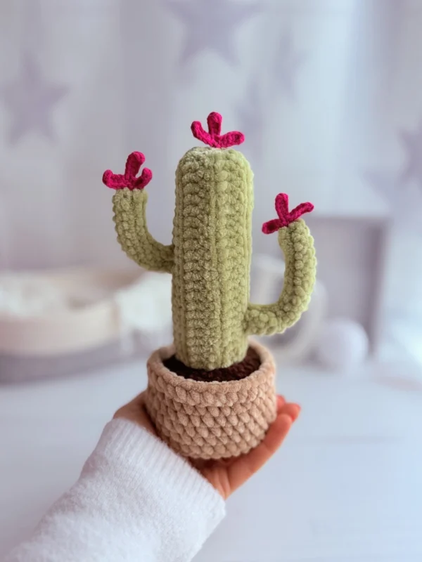 Blooming Potted Cactus Free Crochet Pattern