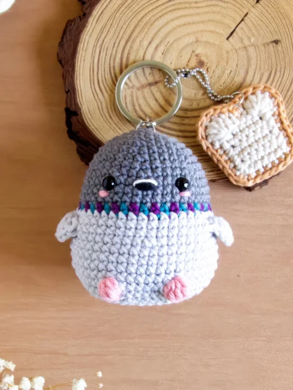 Cute Pigeon Keychain Charm Amigurumi Free Pattern