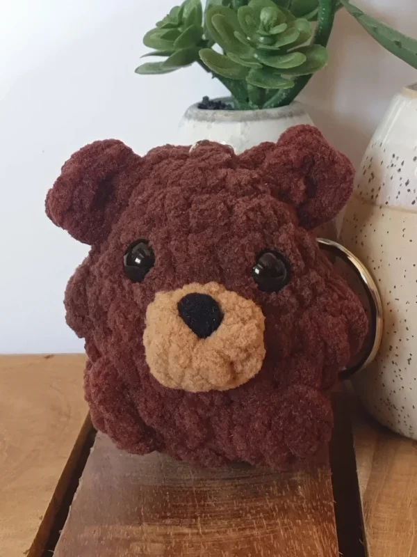 Cuddly Brown Bear Keychain Free Crochet Pattern