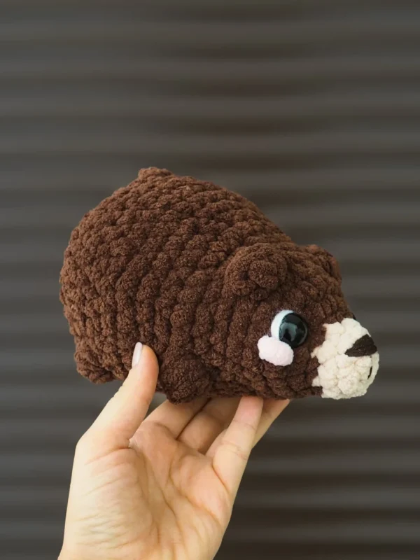 Cuddly No-Sew Chonky Sleepy Bear Free Crochet Pattern